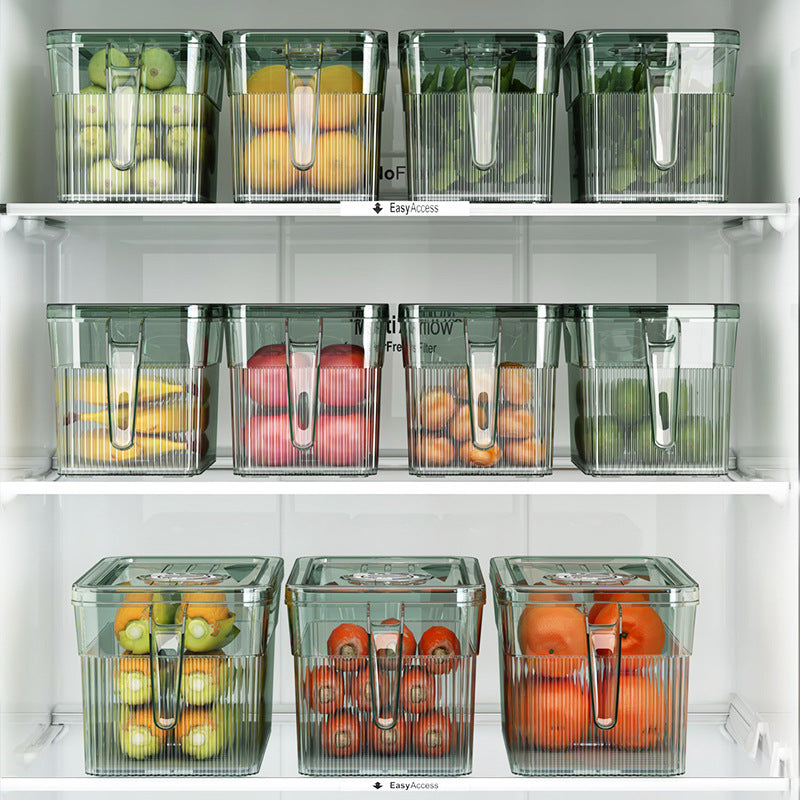 Stackable Refrigerator Food Storage Box with Timer