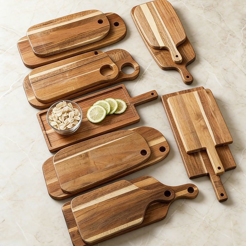 Acacia Wood Cutting Board with Handle