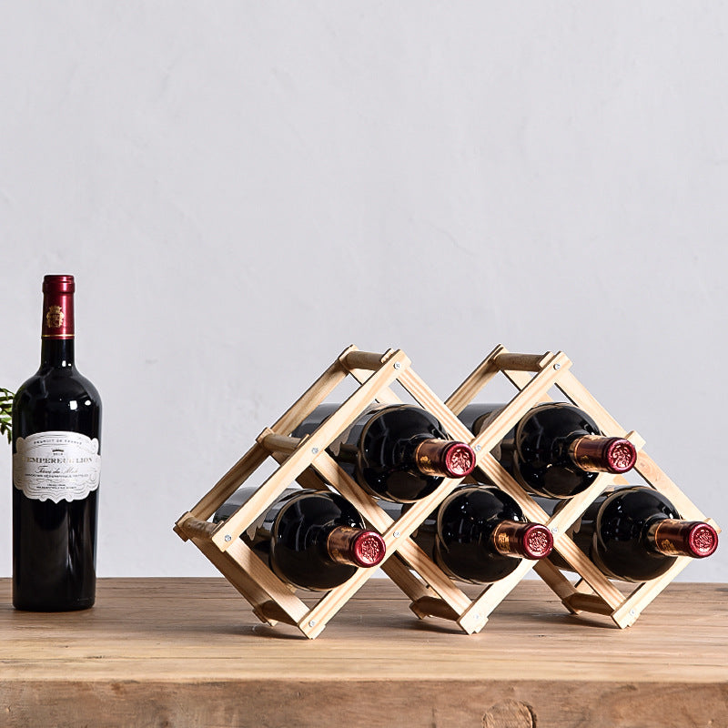 Modern Solid Wood Wine Display Rack