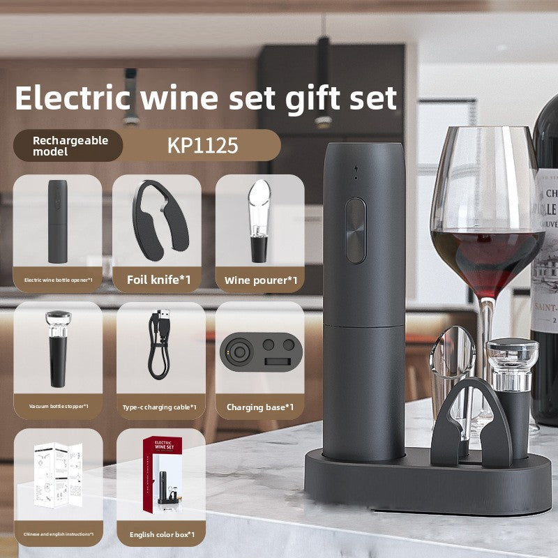 Electric Wine Bottle Opener Set with Accessories