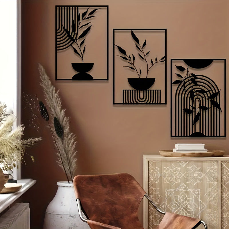 Metal Minimalist Abstract Wall Art Line Drawing Wall Decor
