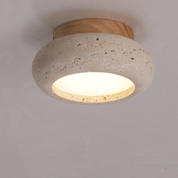 Wabi-Sabi Travertine Ceiling Light Nordic Bedroom Lighting
