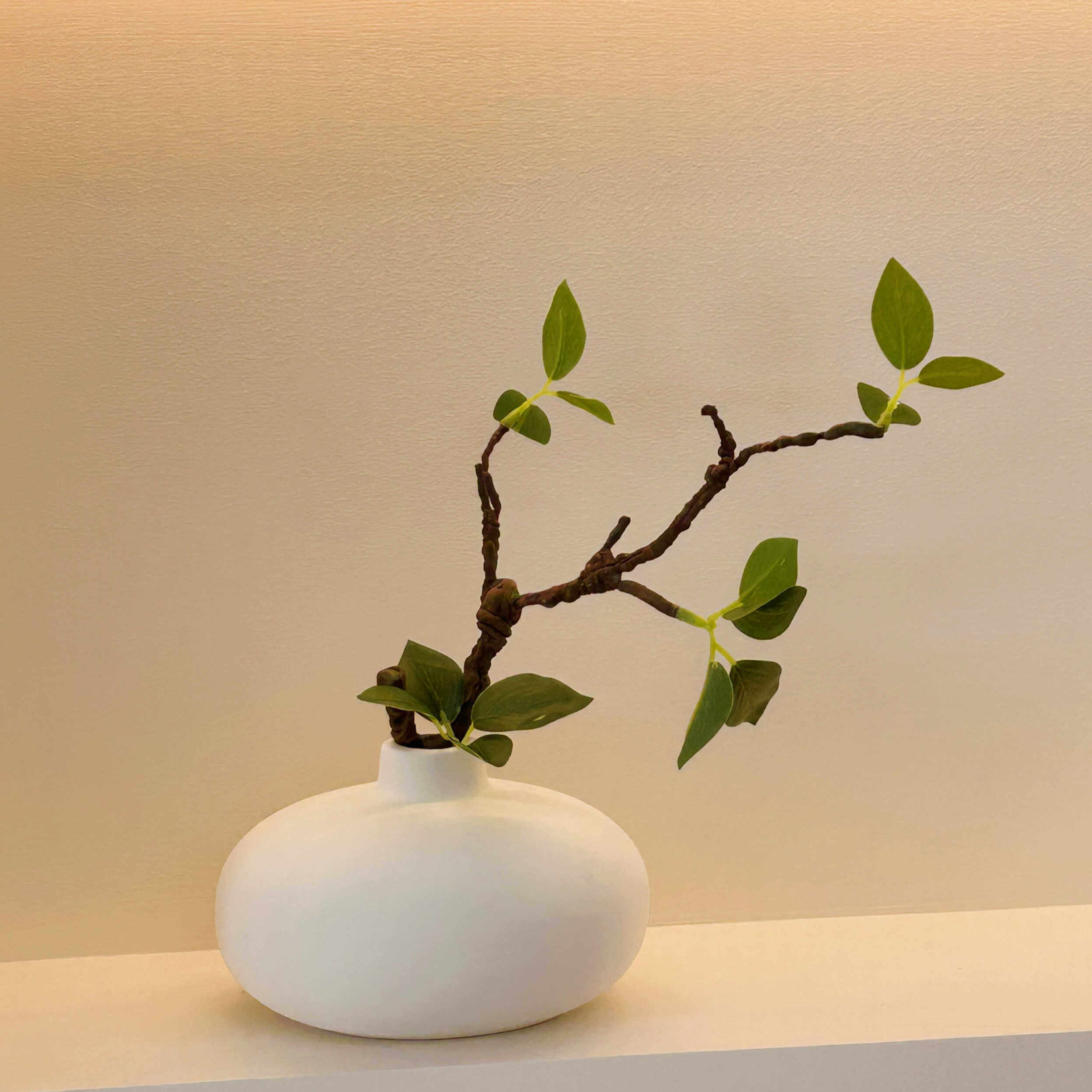 Artificial Green Plant Ceramic Vase Set
