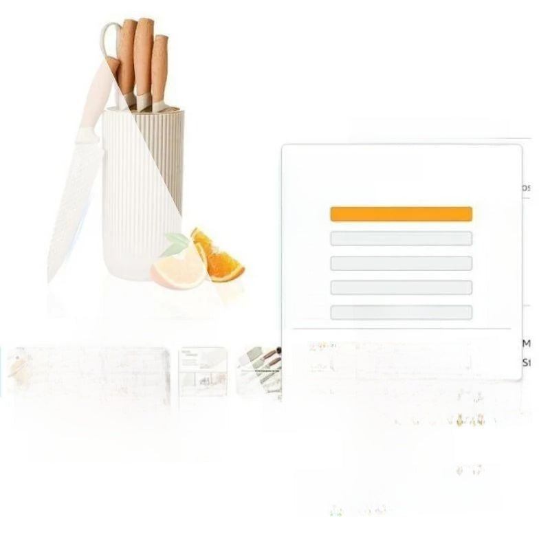 Stainless steel knife set gift box with storage bucket