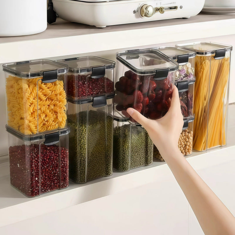 Transparent Kitchen Storage Jars with Seal Lids