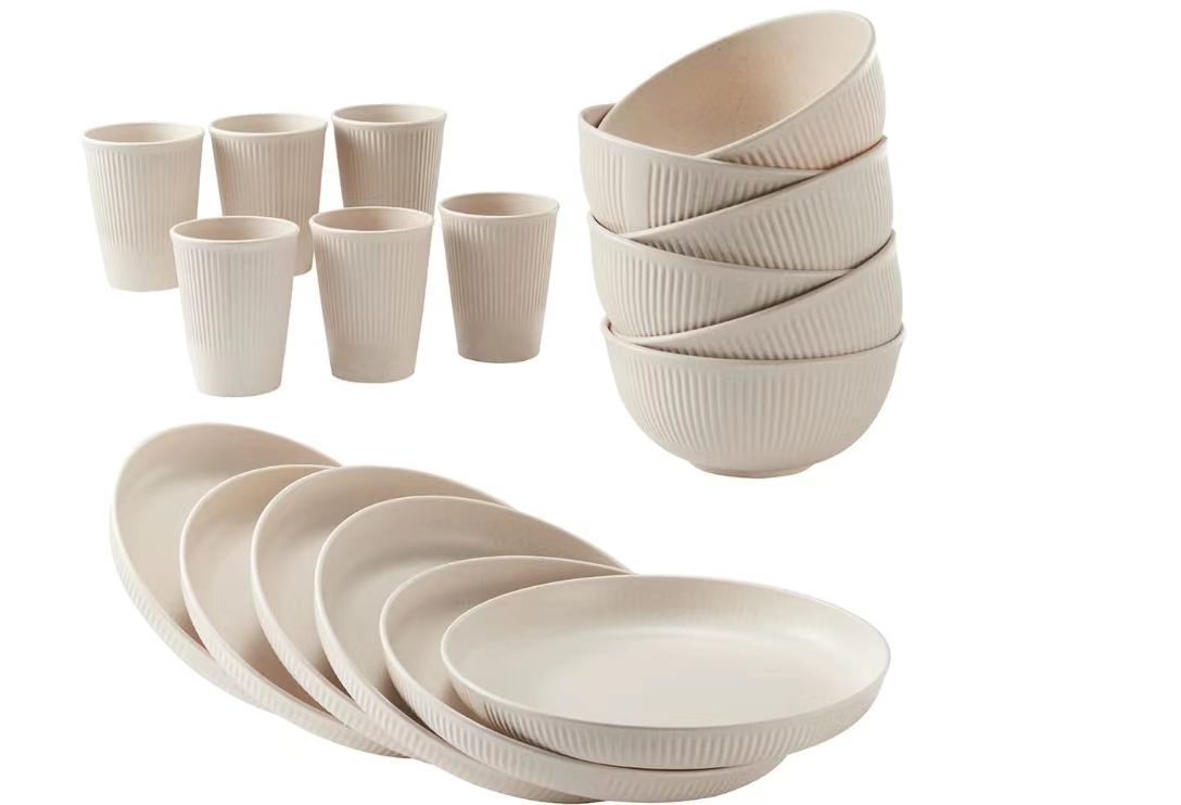 Wheat Straw Tableware Set with Utensils