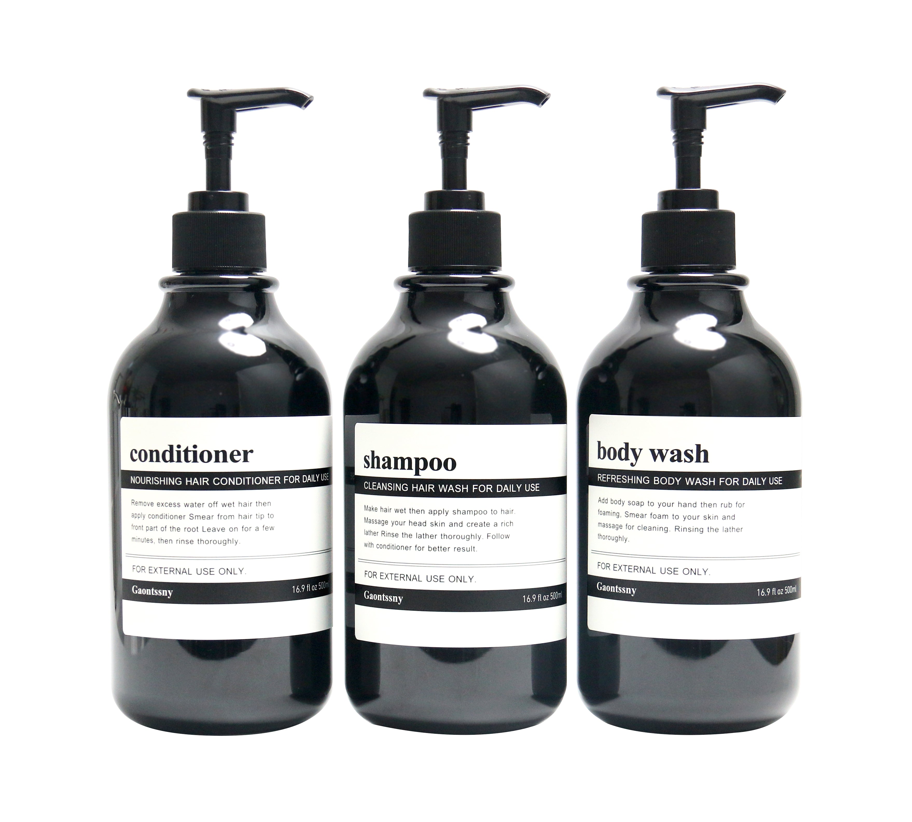 Refillable Pump Bottles for Shampoo and Shower Gel