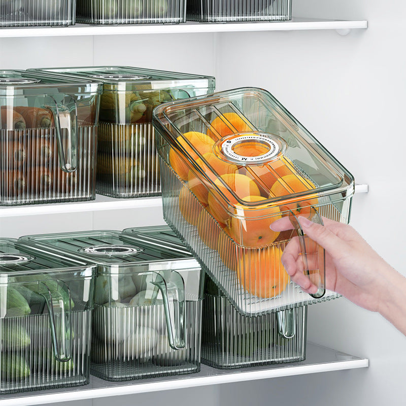 Stackable Refrigerator Food Storage Box with Timer