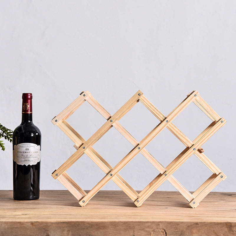 Modern Solid Wood Wine Display Rack