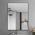 Framed Bathroom Wall Mirror with Adhesive Mount