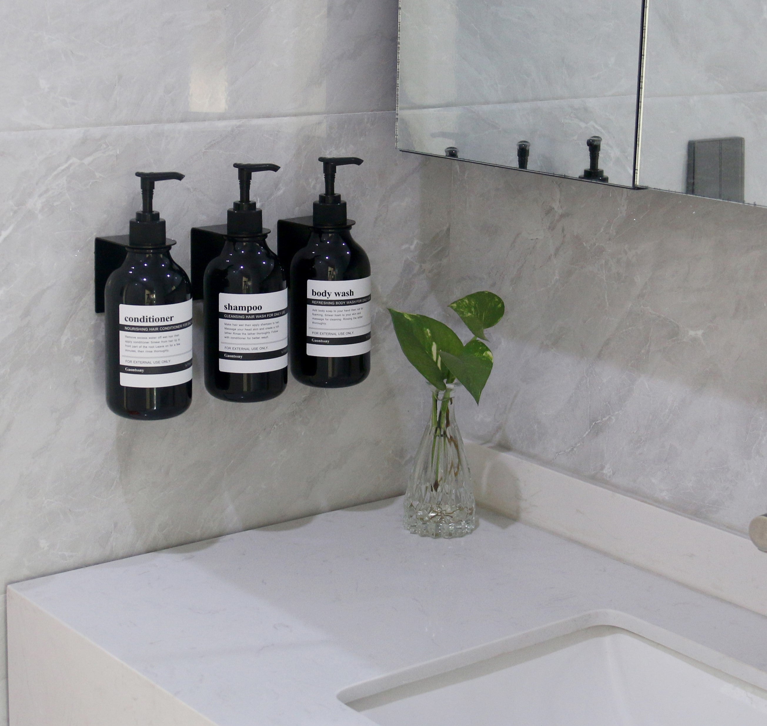 Refillable Pump Bottles for Shampoo and Shower Gel