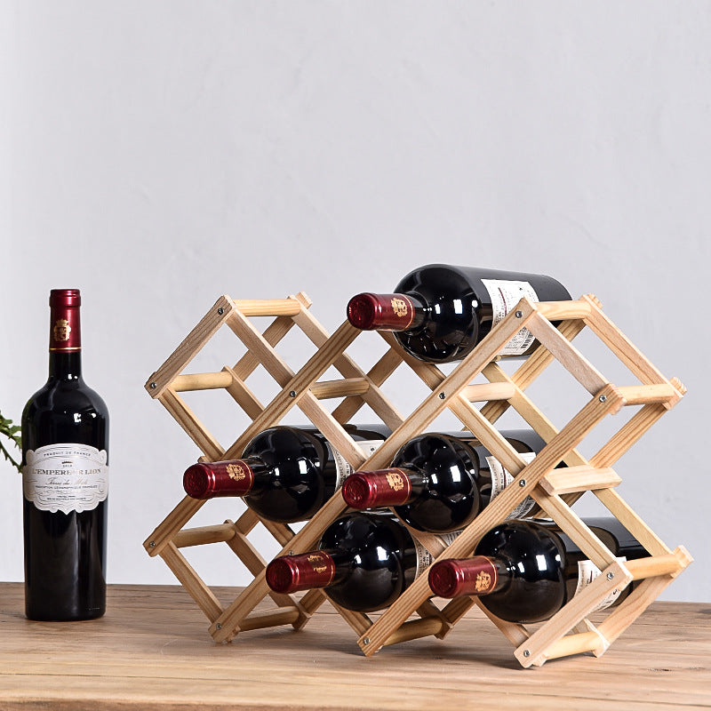 Modern Solid Wood Wine Display Rack