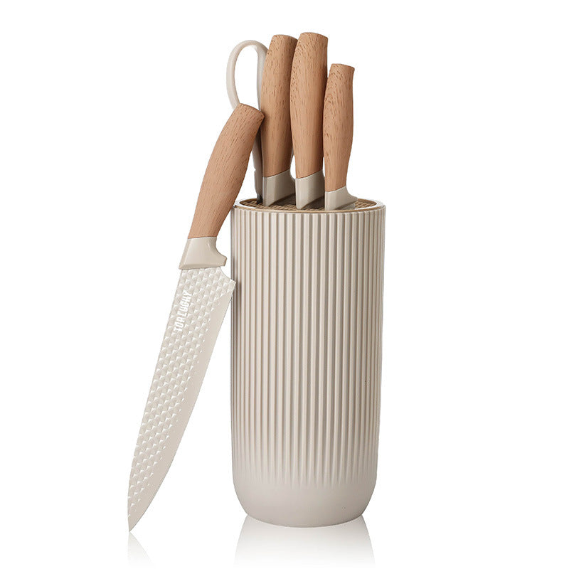 Stainless steel knife set gift box with storage bucket