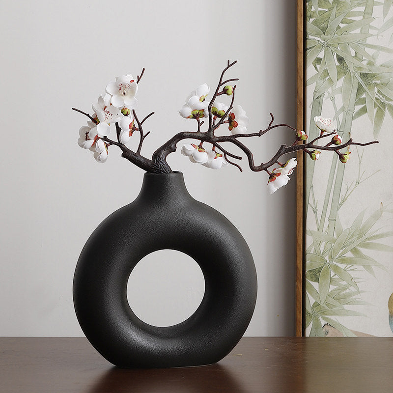 Geometric Ceramic Vase Set Modern Home Decor