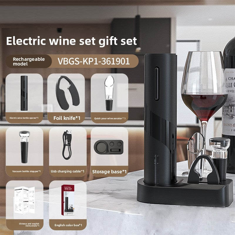 Electric Wine Bottle Opener Set with Accessories