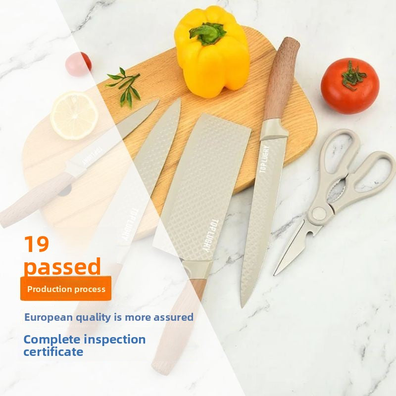 Stainless steel knife set gift box with storage bucket