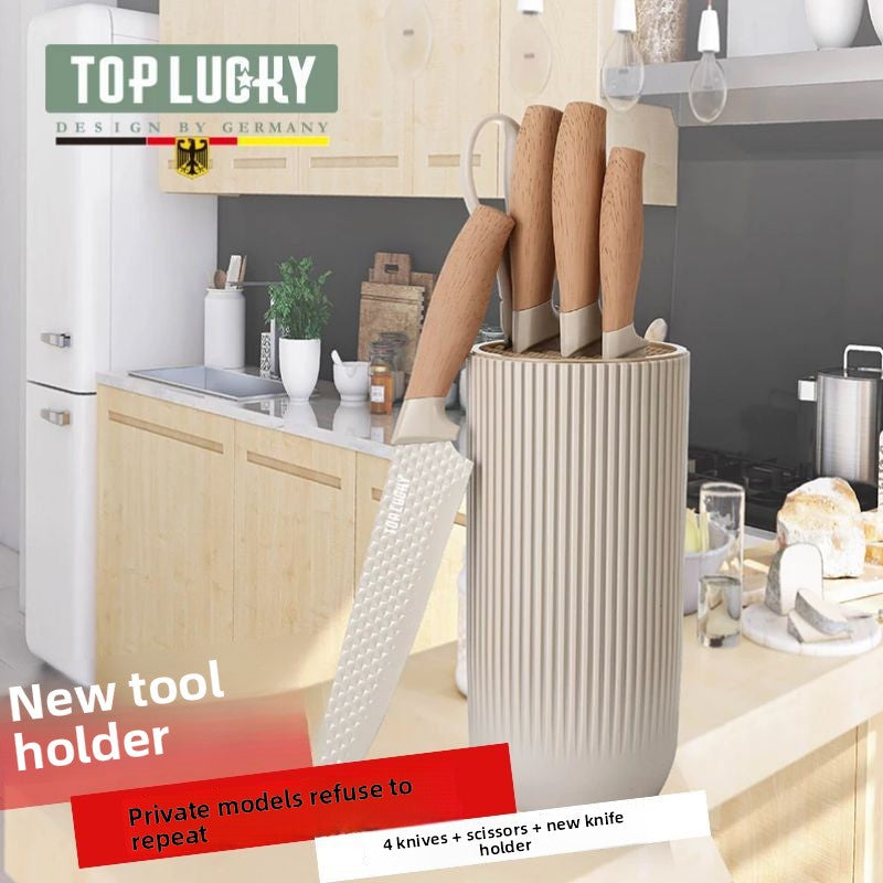 Stainless steel knife set gift box with storage bucket
