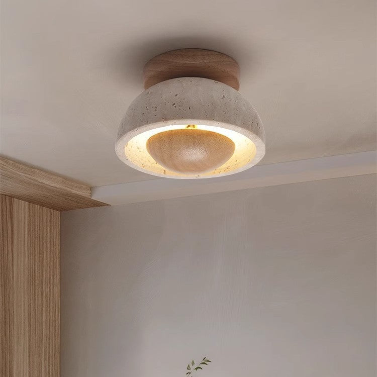 Wabi-Sabi Travertine Ceiling Light Nordic Bedroom Lighting