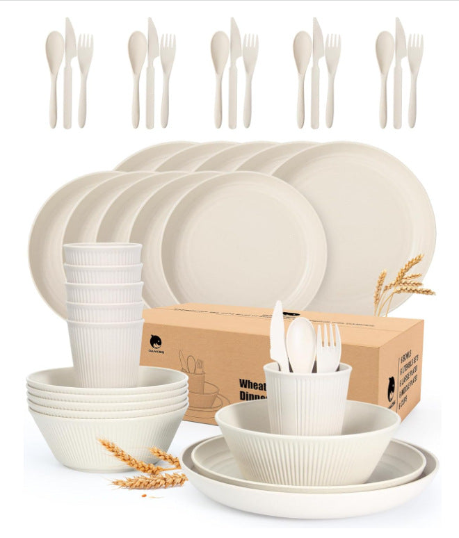 Wheat Straw Tableware Set with Utensils