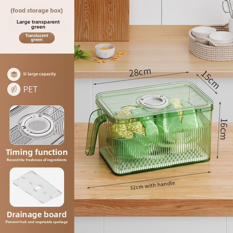 Stackable Refrigerator Food Storage Box with Timer