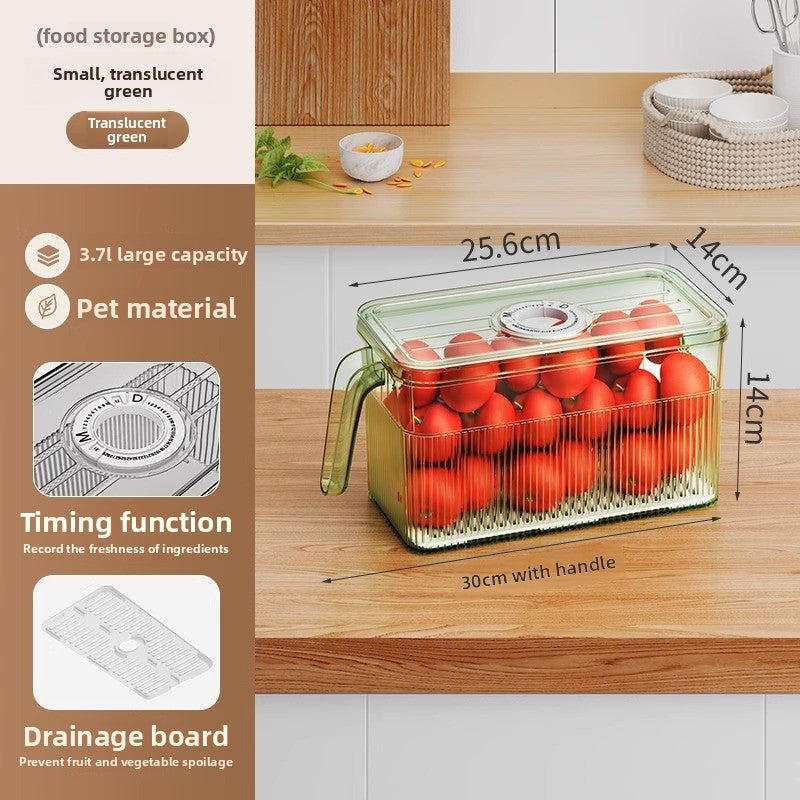 Stackable Refrigerator Food Storage Box with Timer