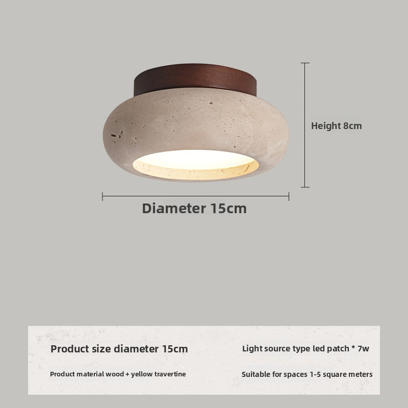 Wabi-Sabi Travertine Ceiling Light Nordic Bedroom Lighting