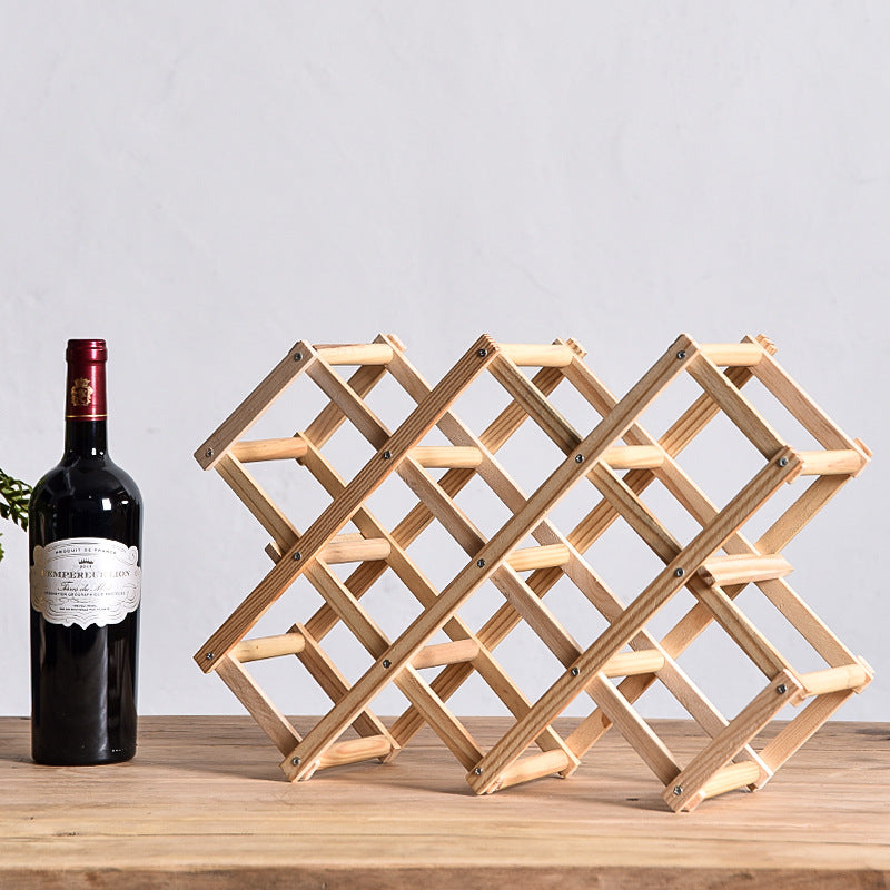 Modern Solid Wood Wine Display Rack