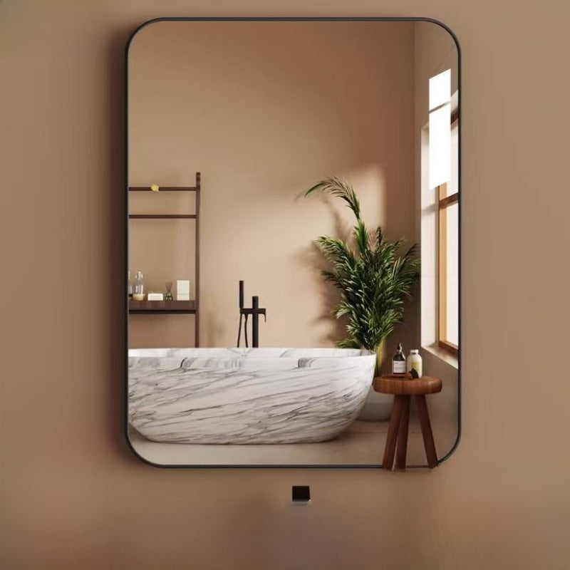 Framed Bathroom Wall Mirror with Adhesive Mount