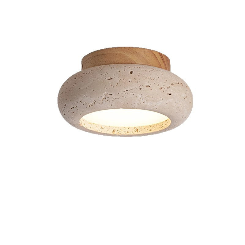 Wabi-Sabi Travertine Ceiling Light Nordic Bedroom Lighting