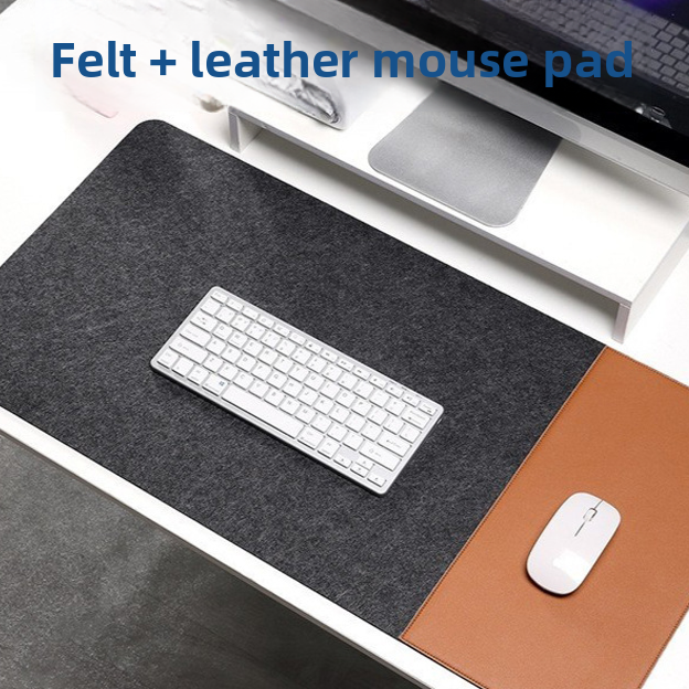 Felt Leather Desk Pad
