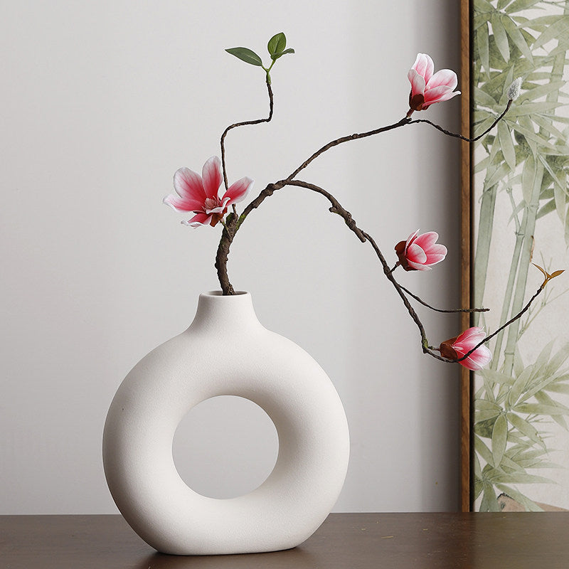 Geometric Ceramic Vase Set Modern Home Decor