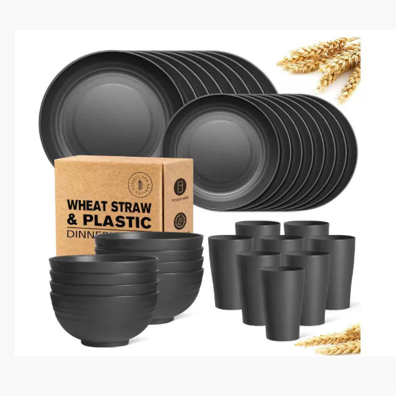Wheat Straw Tableware Set with Utensils